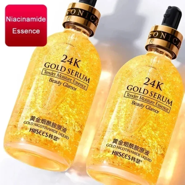 24k Gold Face Serum Brightening Skin Care Products Hyaluronic Acid Niacinamide Facial Nourish Smooth Care Beauty Health